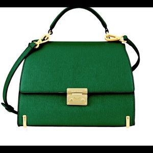 Henri Bendel Waldorf top handle satchel in green